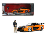 1995 MAZDA RX-7 WIDEBODY FAST & FURIOUS WITH HAN FIGURE 1/24 SCALE DIECAST CAR MODEL BY JADA TOYS 33174

