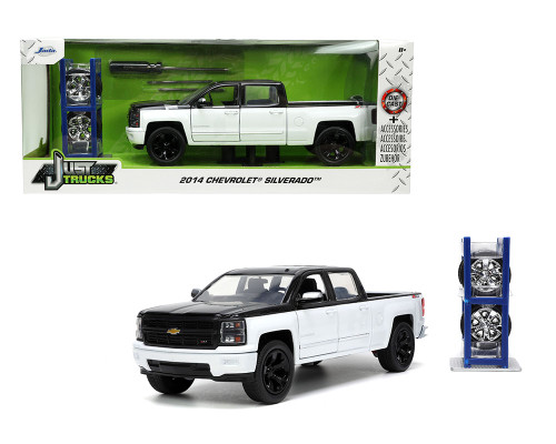 2014 CHEVROLET SILVERADO PICKUP TRUCK JUST TRUCKS WITH EXTRA WHEELS 1/24 SCALE DIECAST CAR MODEL BY JADA TOYS 33850

