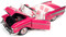 1957 CHEVROLET BEL AIR CONVERTIBLE BARBIE PINK 1/18 SCALE DIECAST CAR MODEL BY AUTO WORLD AWSS128

