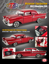 1957 CHEVROLET 150 RED NICECAR EXCLUSIVE 300 MADE 1/18 SCALE DIECAST CAR MODEL BY ACME 1807012NC

