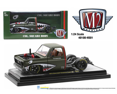 1973 CHEVROLET CHEYENNE SUPER 10 PICKUP TRUCK COL SQUAREBODY HOBBY EXCLUSIVE 1/24 SCALE DIECAST CAR MODEL BY M2 MACHINES 40100-HS01