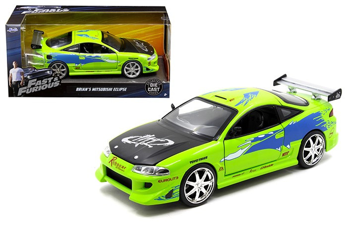 1995 MITSUBISHI ECLIPSE FAST & FURIOUS 1/24 SCALE DIECAST CAR MODEL BY JADA  TOYS 97603