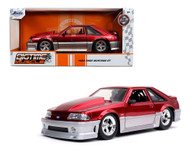 1989 FORD MUSTANG GT RED 1/24 SCALE DIECAST CAR MODEL BY JADA TOYS 32666