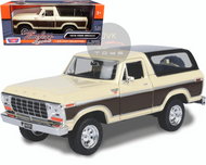 1978 FORD BRONCO RANGER XLT CREAM & BROWN 1/24 SCALE DIECAST CAR MODEL BY MOTOR MAX 79371
