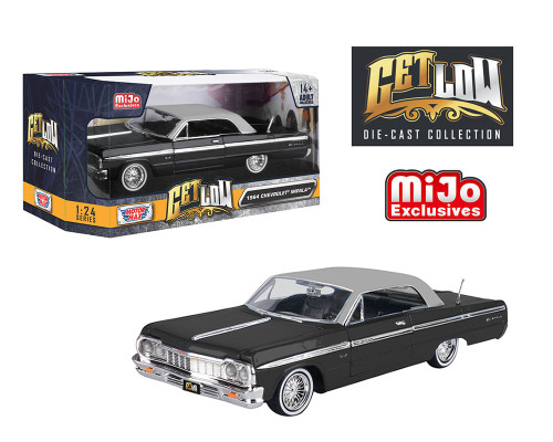1964 CHEVROLET IMPALA SS LOWRIDER BLACK 1/24 SCALE DIECAST CAR MODEL BY MOTOR MAX 79021