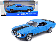 1970 FORD MUSTANG MACH 1 428 BLUE 1/18 SCALE DIECAST CAR MODEL BY MAISTO 31453