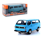 VOLKSWAGEN TYPE 2 T3 BLUE 1/24 SCALE DIECAST CAR MODEL BY MOTOR MAX 79376