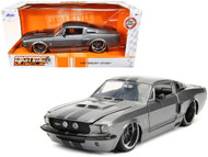 1967 FORD MUSTANG SHELBY GT500 GRAY 1/24 SCALE DIECAST CAR MODEL BY JADA TOYS 31452