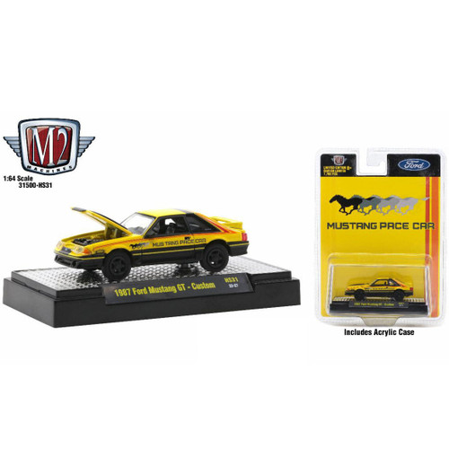 1987 FORD MUSTANG GT CUSTOM PACE CAR HOBBY EXCLUSIVE 1/64 SCALE DIECAST CAR MODEL BY M2 MACHINES 31500-HS31
