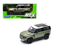 2020 LAND ROVER DEFENDER METALLIC GREEN 1/24 SCALE DIECAST CAR MODEL BY WELLY 24110

