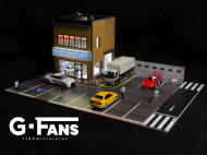 2 STORY TINY CARS BUILDING DIORAMA WITH LED LIGHTS FOR 1/64 SCALE DIECAST CAR MODELS 710026