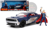 2015 DODGE CHALLENGER SRT HELLCAT MARVEL WITH THOR FIGURE 1/24 SCALE DIECAST CAR MODEL BY JADA TOYS 32186