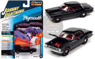 1962 PLYMOUTH SAVOY MAX WEDGE SILHOUETTE BLACK 1/64 SCALE DIECAST CAR MODEL BY JOHNNY LIGHTNING JLSP248

