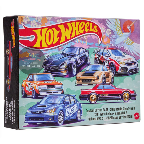 IMPORT THEME JDM MULTI PACK 6 CAR SET 1/64 SCALE DIECAST CAR MODEL BY HOT WHEELS HGM12-979E