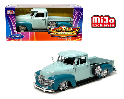 1953 CHEVROLET 3100 TRUCK LOWRIDER GREEN 1/24 SCALE DIECAST CAR MODEL BY WELLY 22087