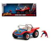 DUNE BUGGY RED WITH SPIDERMAN FIGURE MARVEL 1/24 SCALE DIECAST CAR MODEL BY JADA TOYS 33729

