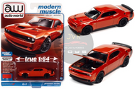 2019 DODGE CHALLENGER R/T SCAT PACK TOR RED 1/64 SCALE DIECAST CAR MODEL BY AUTO WORLD AWSP111 A
