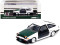 TOYOTA SPRINTER TRUENO AE86 RHD WHITE WITH GREEN CARBON FIBER HOOD 1/64 SCALE DIECAST CAR MODEL BY INNO INNO64 IN64-AE86T-TK 