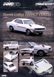 TOYOTA CELICA 1600GT TA22 WHITE 1/64 SCALE DIECAST CAR MODEL BY INNO INNO64 IN64-1600GT-WHI