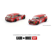 DATSUN 510 WAGON CARBON FIBER V2 RED LIMITED EDITION 1/64 SCALE DIECAST CAR MODEL BY MINI GT KHMG063