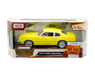1974 FORD MAVERICK YELLOW FORGOTTEN CLASSICS 1/24 SCALE DIECAST CAR MODEL BY MOTOR MAX 73326
