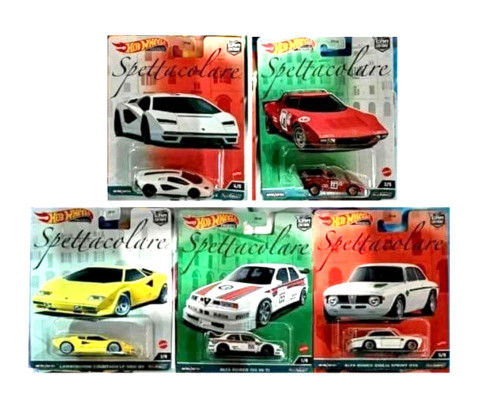 CAR CULTURE SPETTACOLARE SET OF 5 1/64 SCALE DIECAST CAR MODEL BY HOT WHEELS FPY86-959B
