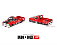 1983 CHEVROLET SILVERADO PICKUP TRUCK V1 RED 1/64 SCALE DIECAST CAR MODEL BY MINI GT KAIDO HOUSE KHMG066