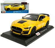 2020 FORD MUSTANG SHELBY GT500 YELLOW 1/18 SCALE DIECAST CAR MODEL BY MAISTO 31452