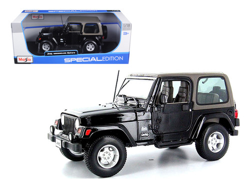 Jeep Wrangler Sahara Black 1/18 Scale Diecast Model By Maisto 31662
