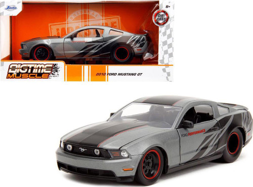 2010 FORD MUSTANG GT MATT GRAY FORD PERFORMANCE 1/24 SCALE DIECAST CAR MODEL BY JADA TOYS 34210