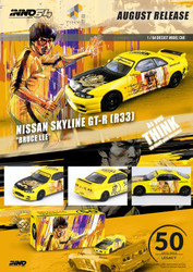 NISSAN SKYLINE GT-R R33 BRUCE LEE 1/64 SCALE DIECAST CAR MODEL BY INNO INNO64 IN64-R33-BRUCELEE