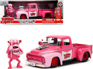 1956 FORD F-100 PICKUP TRUCK WITH FRANKEN BERRY FIGURE 1/24 SCALE DIECAST CAR MODEL BY JADA TOYS 32025