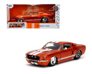 1967 FORD SHELBY GT500 MUSTANG RED 1/24 SCALE DIECAST CAR MODEL BY JADA TOYS 34722