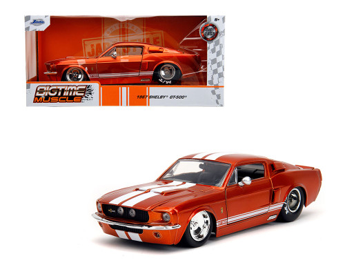 1967 FORD SHELBY GT500 MUSTANG RED 1/24 SCALE DIECAST CAR MODEL BY JADA TOYS 34722