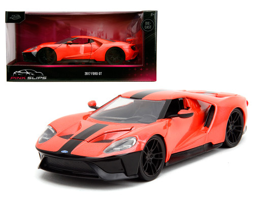 2017 FORD GT METALLIC SALMON PINK SLIPS 1/24 SCALE DIECAST CAR MODEL BY JADA TOYS 34657