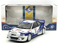 1999 SUBARU S5 WRC99 RALLY AZIMUT DI MONZA 2000 V. ROSSI / C. CASSINA #8 1/18 SCALE DIECAST CAR MODEL BY SOLIDO 1807403