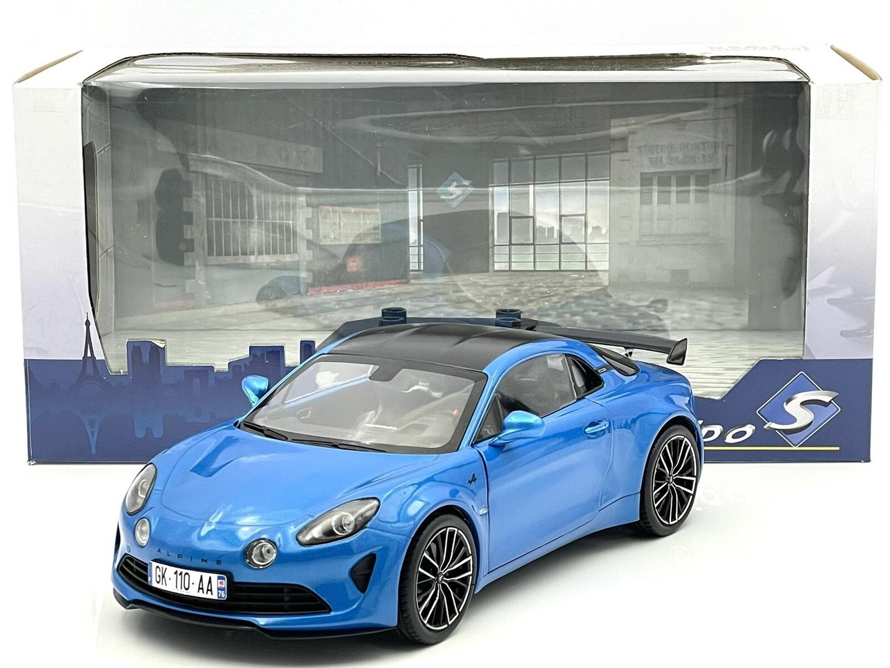 2023 ALPINE A110S PACK AERO BLUE 1/18 SCALE DIECAST CAR MODEL BY SOLIDO  1801622