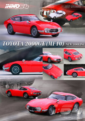 TOYOTA 2000GT MF10 SOLAR RED 1989 1/64 SCALE DIECAST CAR MODEL BY INNO INNO64 IN64-2000GT-RED