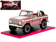 1973 FORD BRONCO PINK METALLIC 1/24 SCALE DIECAST CAR MODEL BY JADA TOYS 34896