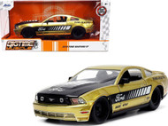 2010 FORD MUSTANG GT GOLD TOM'S RACING 1/24 SCALE DIECAST CAR MODEL BY JADA TOYS 33055