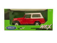 1967 JEEP JEEPSTER COMMANDO STATION WAGON RED 1/24 SCALE DIECAST CAR MODEL BY WELLY 24117