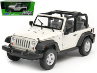 JEEP WRANGLER RUBICON CONVERTIBLE WHITE 1/24 SCALE DIECAST CAR MODEL BY WELLY 22489