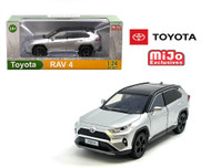 TOYOTA RAV 4 HYBRID XSE SILVER WITH OPENINGS 1/24 SCALE DIECAST CAR MODEL USA EXCLUSIVE H08666SLBK
