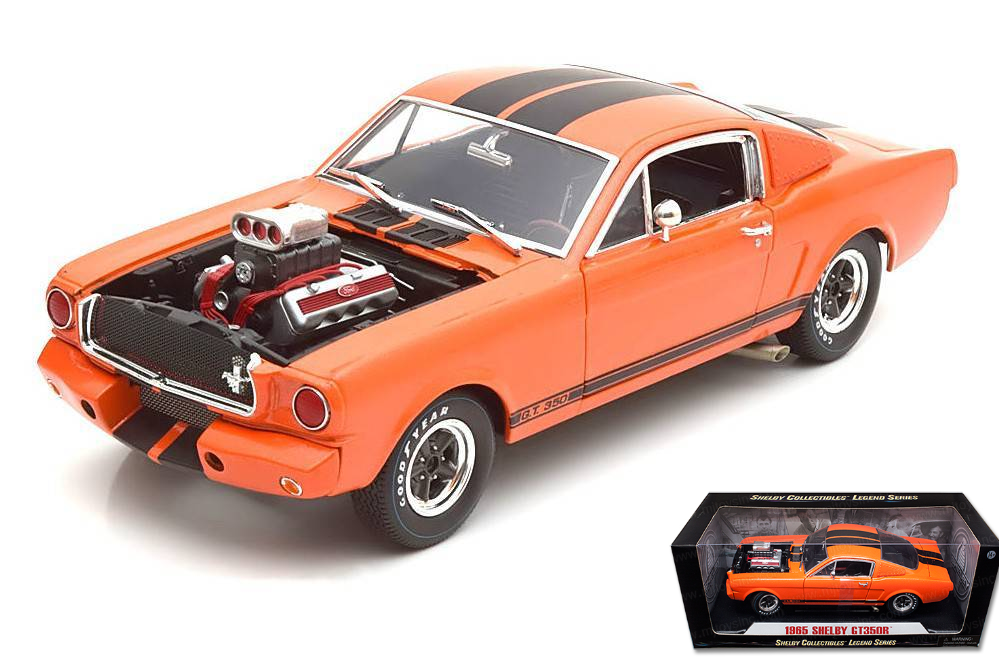 1965 Ford Shelby Mustang Gt350r With Racing Engine Orange W Black Stripes 1/18 for sale online 