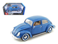 1955 VW Volkswagen Kafer Beetle Blue 1/18 Scale Diecast Car Model By Bburago 12029 