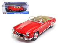 1955 Mercedes Benz 190SL Convertible Red 1/18 Scale Diecast Car Model By Maisto 31824