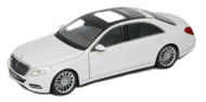 Mercedes Benz S Class White 1/24 Scale Diecast Car Model By Welly 24051