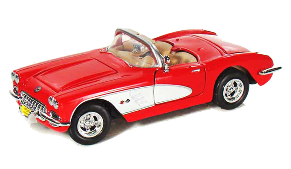 Black 1959 Chevy Corvette Convertible Motormax 73216-1/24 Scale Diecast Model Toy Car 