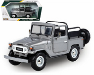 TOYOTA FJ40 CONVERTIBLE SILVER 1/24 SCALE DIECAST CAR MODEL BY MOTOR MAX 79330