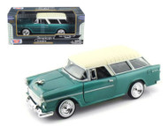 1955 Chevrolet Chevy Bel Air Nomad Green 1/24 Scale Diecast Car Model By Motor Max 73248
